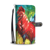 Rooster Painting Custom Wallet Case