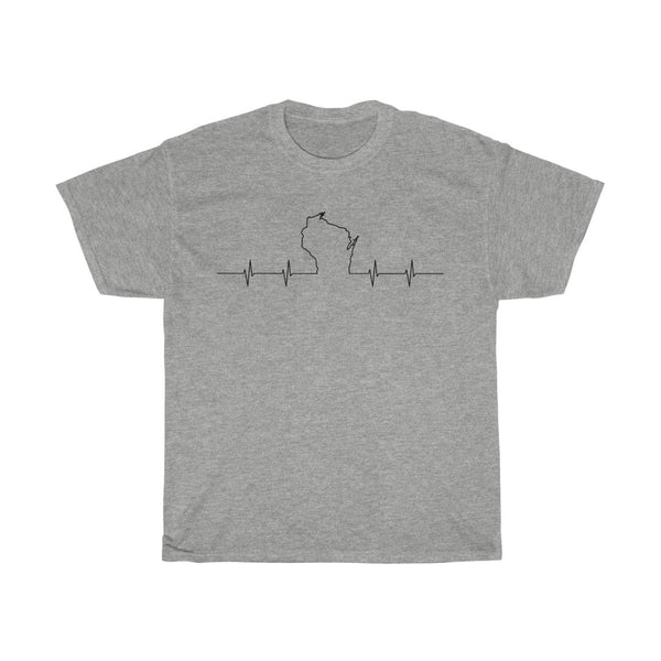 Wisconsin Heartbeat I love Wisconsin T-Shirt