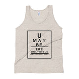 Unisex Tank Top U may be the only Bible someone reads today Snellen Eye Chart - Thread Caboodle