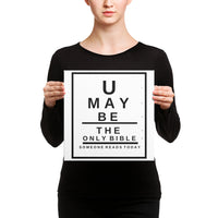 U may be the only Bible someone reads today Canvas Snellen Eye Chart - Thread Caboodle