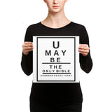 U may be the only Bible someone reads today Canvas Snellen Eye Chart - Thread Caboodle