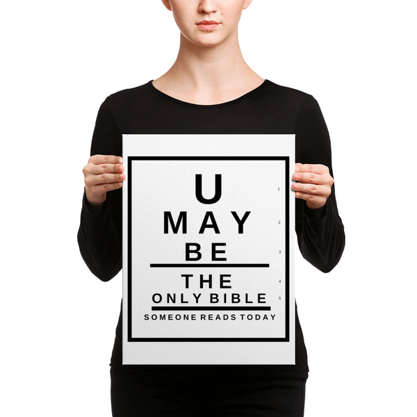 U may be the only Bible someone reads today Canvas Snellen Eye Chart - Thread Caboodle