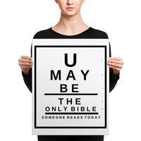 U may be the only Bible someone reads today Canvas Snellen Eye Chart - Thread Caboodle