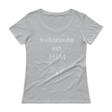 In a Relationship with HIM, Faith, Cute, Ladies' Scoopneck T-Shirt - Thread Caboodle