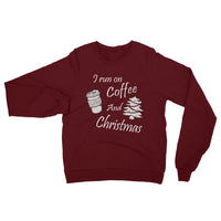 I Run On Coffee And Christmas, Cute, Ladies Fleece Raglan Sweatshirt - Thread Caboodle