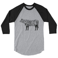 God Saved Steak Not Lettuce Cow Unisex Grunge Effect raglan