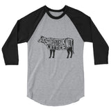God Saved Steak Not Lettuce Cow Unisex Grunge Effect raglan