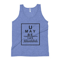 Unisex Tank Top U may be the only Bible someone reads today Snellen Eye Chart - Thread Caboodle