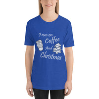 I Run On Coffee And Christmas, Cute, Ladies Short-Sleeve T-Shirt - Thread Caboodle