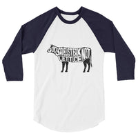 God Saved Steak Not Lettuce Cow Unisex Grunge Effect raglan