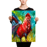 Rooster Painting print on Canvas - Thread Caboodle