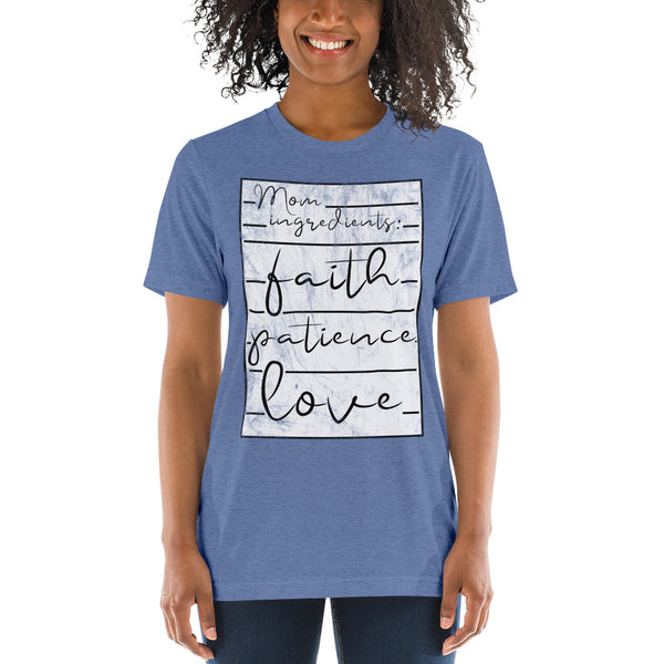 Mom ingredients faith Short sleeve t-shirt - Thread Caboodle