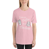 I Run On Coffee And Christmas, Cute, Ladies Short-Sleeve T-Shirt - Thread Caboodle