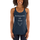 In a Relationship with HIM, Faith, Women's Racerback Tank - Thread Caboodle