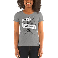 It Is Well With My Soul Faith Ladies' short sleeve t-shirt - Thread Caboodle