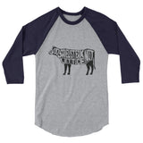 God Saved Steak Not Lettuce Cow Unisex Grunge Effect raglan