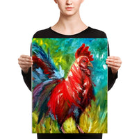 Rooster Painting print on Canvas - Thread Caboodle