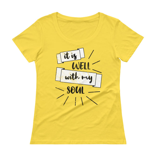 It Is Well With My Soul Ladies' Scoopneck T-Shirt - Thread Caboodle