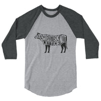 God Saved Steak Not Lettuce Cow Unisex Grunge Effect raglan