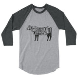 God Saved Steak Not Lettuce Cow Unisex Grunge Effect raglan