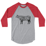 God Saved Steak Not Lettuce Cow Unisex Grunge Effect raglan
