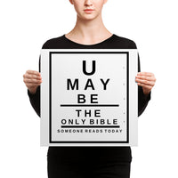 U may be the only Bible someone reads today Canvas Snellen Eye Chart - Thread Caboodle