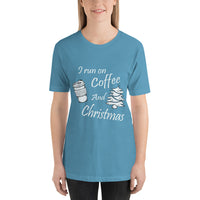 I Run On Coffee And Christmas, Cute, Ladies Short-Sleeve T-Shirt - Thread Caboodle