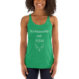 In a Relationship with HIM, Faith, Women's Racerback Tank - Thread Caboodle