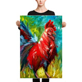 Rooster Painting print on Canvas - Thread Caboodle