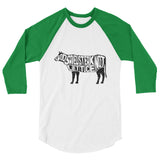 God Saved Steak Not Lettuce Cow Unisex Grunge Effect raglan