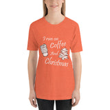 I Run On Coffee And Christmas, Cute, Ladies Short-Sleeve T-Shirt - Thread Caboodle