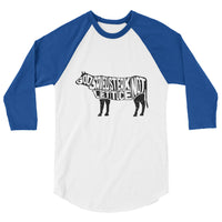God Saved Steak Not Lettuce Cow Unisex Grunge Effect raglan