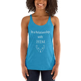 In a Relationship with HIM, Faith, Women's Racerback Tank - Thread Caboodle